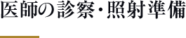 医師の診察・照射準備
